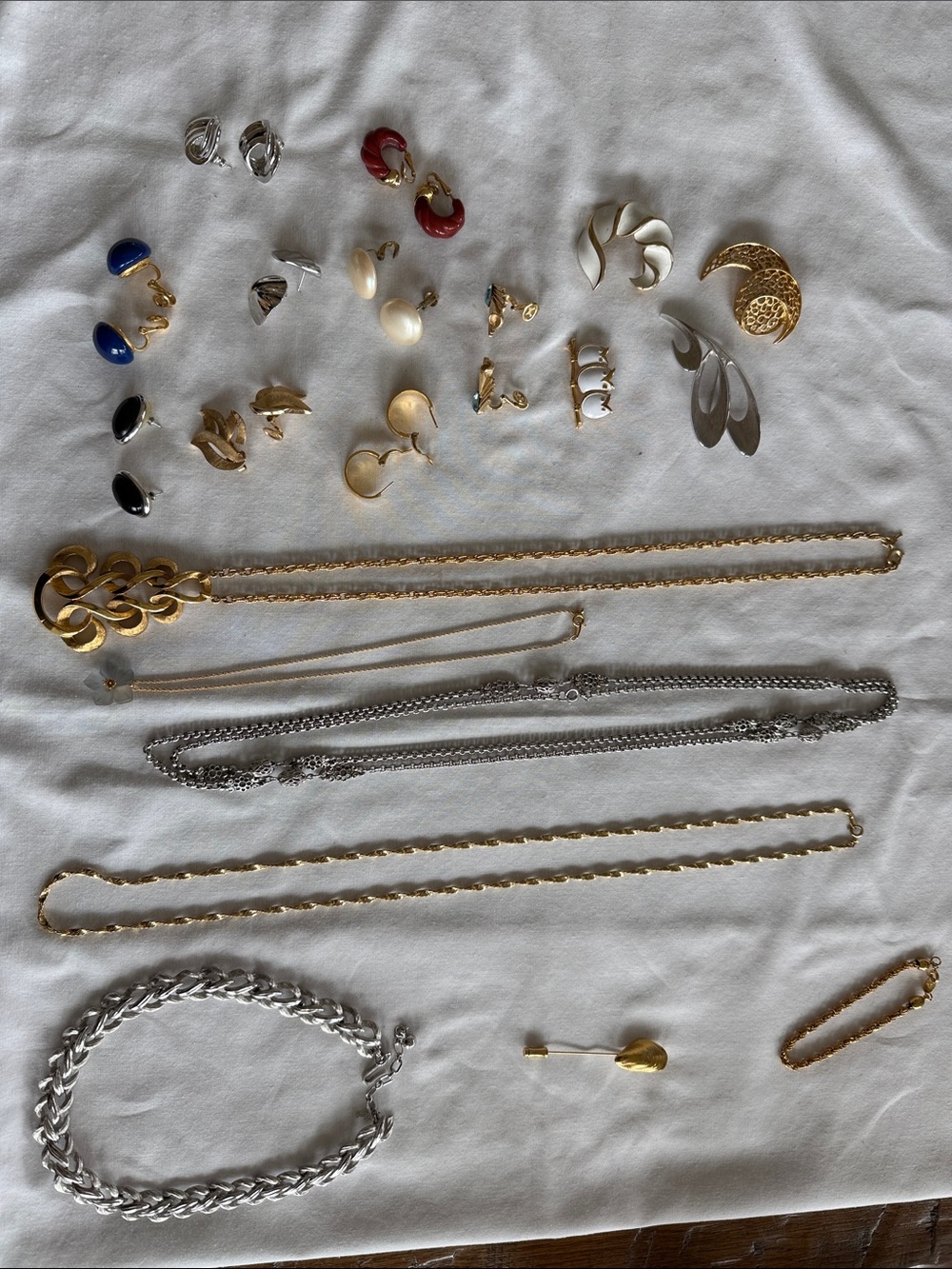 Vtg/New Trifari Gold & Silver Tones. Necklaces, Earrings, Pins & Bracelet
